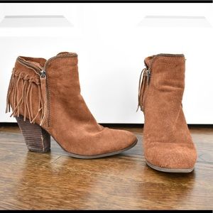Dolce Vita Brown Suede Fringe Booties